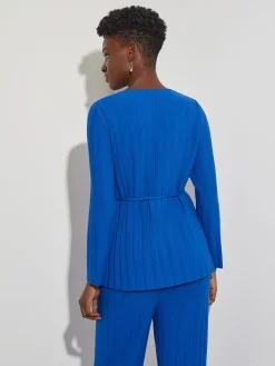 Soft Ribbed Knit Tie-Waist Tunic|Misook Best