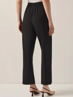 Split Hem Straight Leg Woven Pants|Misook Clearance