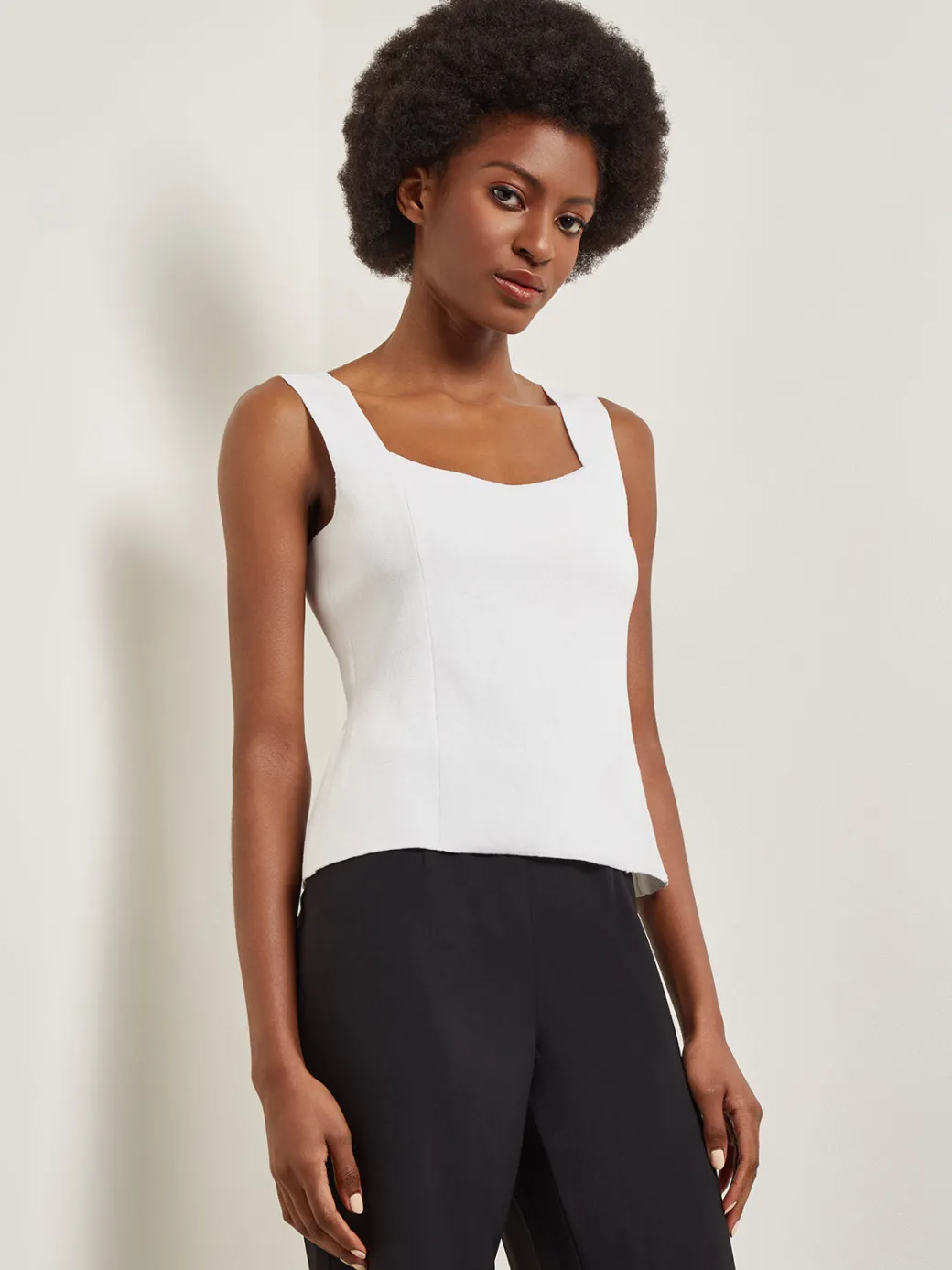 Square Neck Knit Tank|Misook Discount