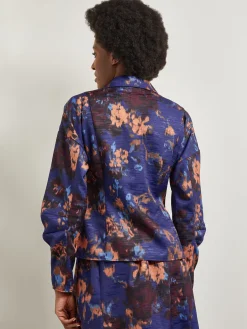 Structured Corset Laced Printed Woven Jacket|Misook Best