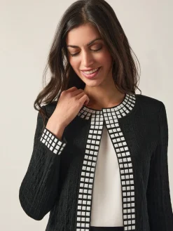 Studded Open Neck Jacket|Misook Outlet