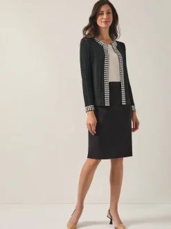 Studded Open Neck Jacket|Misook Outlet