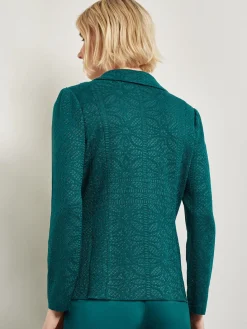 Tailored Fit Jacket - Detailed Jacquard Knit|Misook New