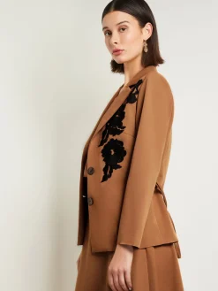 Tailored Fit Jacket - Embroidered Woven Twill|Misook Clearance