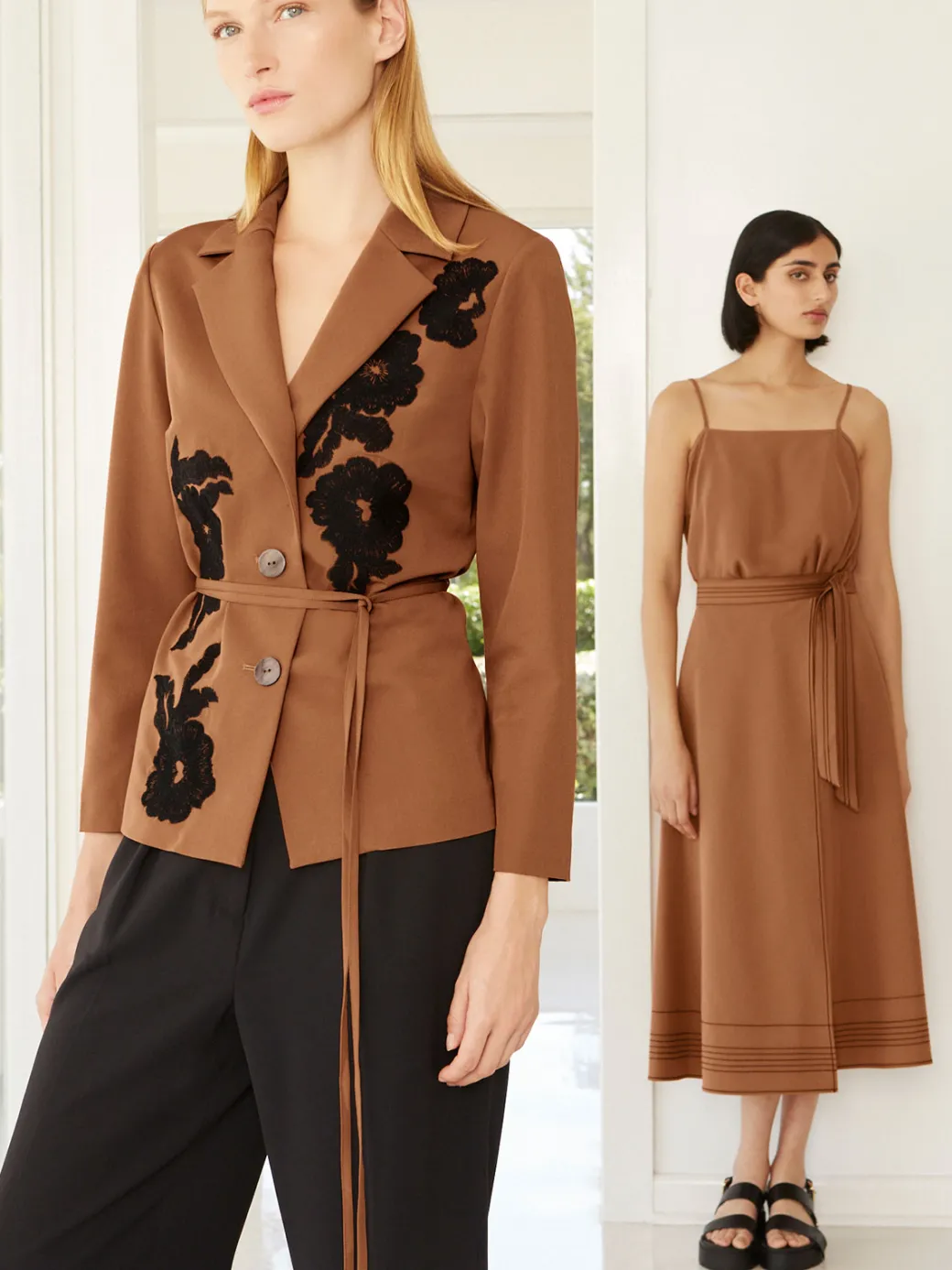 Tailored Fit Jacket - Embroidered Woven Twill|Misook Clearance