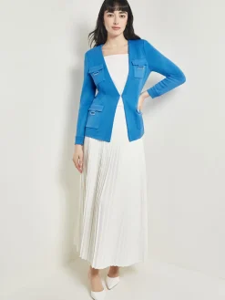 Tailored Fit Jacket - Ribbed Detail Flat Knit|Misook Best