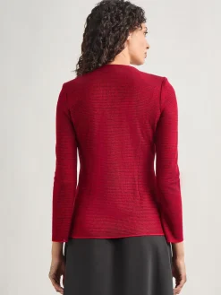 Tailored Fit Two-Toned Cutout Knit Jacket|Misook Outlet