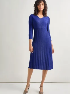 Textural Stripe Knit Midi Dress|Misook Discount