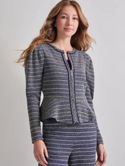 Tweed Knit Peplum Jacket|Misook Sale