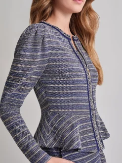 Tweed Knit Peplum Jacket|Misook Sale