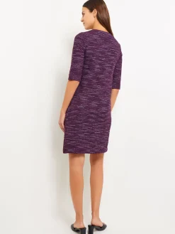 Tweed Knit Shift Dress with Pockets|Misook Fashion