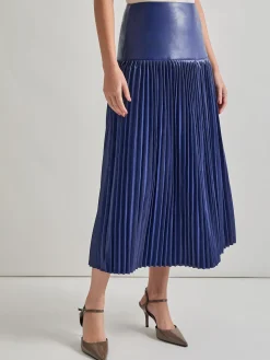 Vegan Leather Accordian Maxi Skirt|Misook Sale