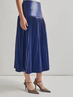 Vegan Leather Accordian Maxi Skirt|Misook Sale