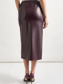Vegan Leather Pencil Skirt|Misook Sale