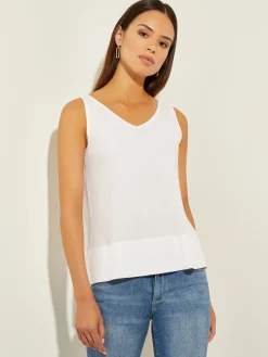 V-Neck Soft Knit Tank Top|Misook Sale