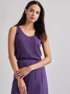 V-Neck Soft Knit Tank Top|Misook Online