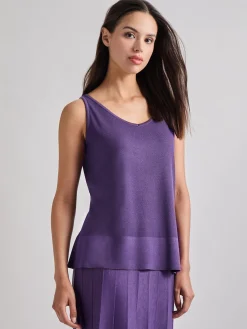 V-Neck Soft Knit Tank Top|Misook Online