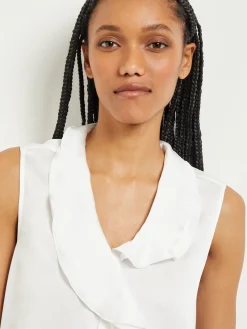 Waterfall Ruffle Crepe de Chine Blouse|Misook New