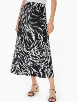 Zebra Swirl Soft Knit Skirt|Misook Sale