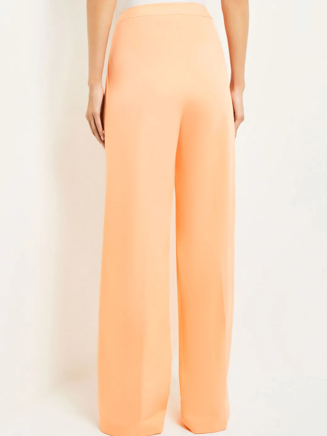 Zipper Fly Wide Leg Pants - Faux Cupro Silk|Misook Fashion